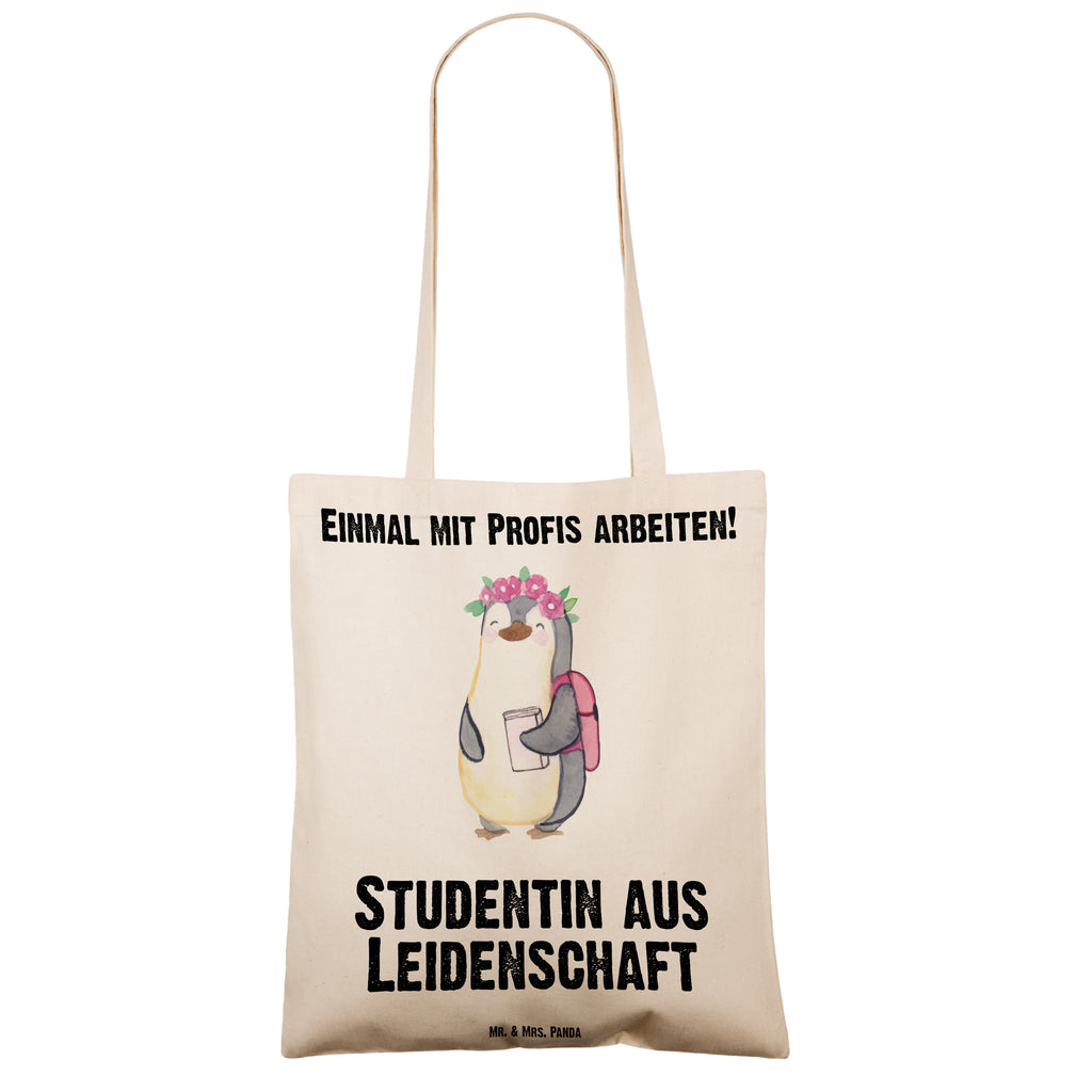 Tragetasche Studentin aus Leidenschaft Beuteltasche, Beutel, Einkaufstasche, Jutebeutel, Stoffbeutel, Tasche, Shopper, Umhängetasche, Strandtasche, Schultertasche, Stofftasche, Tragetasche, Badetasche, Jutetasche, Einkaufstüte, Laptoptasche, Beruf, Ausbildung, Jubiläum, Abschied, Rente, Kollege, Kollegin, Geschenk, Schenken, Arbeitskollege, Mitarbeiter, Firma, Danke, Dankeschön