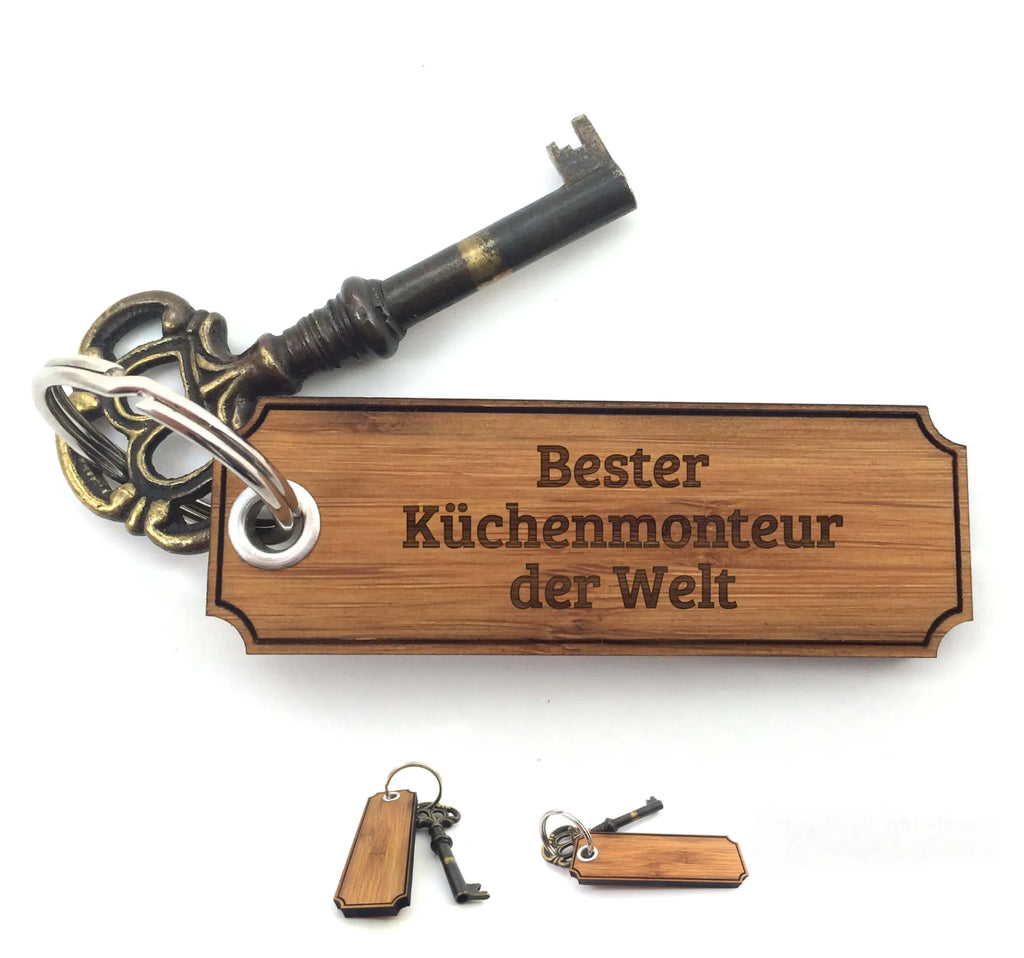 Schlüsselanhänger Classic Gravur Küchenmonteur Schlüsselanhänger, Anhänger, Taschenanhänger, Glücksbringer, Schlüsselbund, Schlüsselanhänger Holz, Schlüsselanhänger aus Holz, Holz Schlüsselanhänger, Holzschlüsselanhänger, Geschenke, Schenken, Gravur