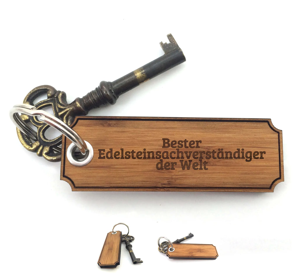 Schlüsselanhänger Classic Gravur Edelsteinsachverständiger Schlüsselanhänger, Anhänger, Taschenanhänger, Glücksbringer, Schlüsselbund, Schlüsselanhänger Holz, Schlüsselanhänger aus Holz, Holz Schlüsselanhänger, Holzschlüsselanhänger, Geschenke, Schenken, Gravur