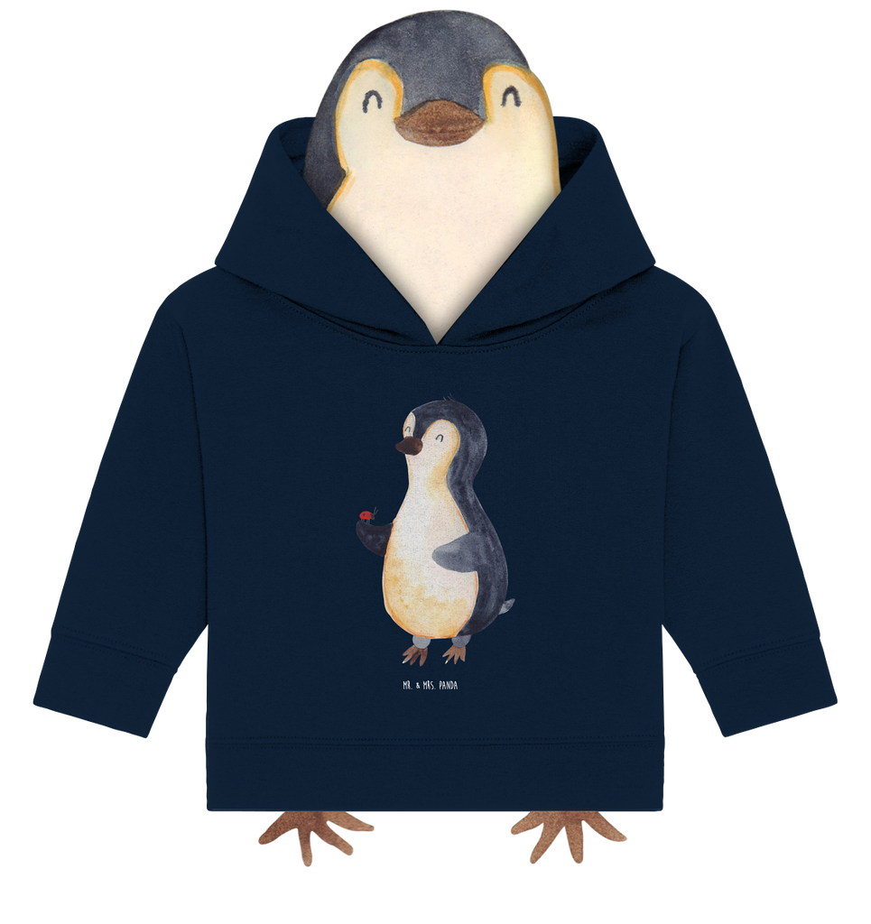 Organic Baby Hoodie Pinguin Marienkäfer Baby Kapuzenshirt, Baby Kapuzensweatshirt, Baby Hoodie, Baby Pullover, Pinguin, Pinguine, Marienkäfer, Liebe, Wunder, Glück, Freude, Lebensfreude