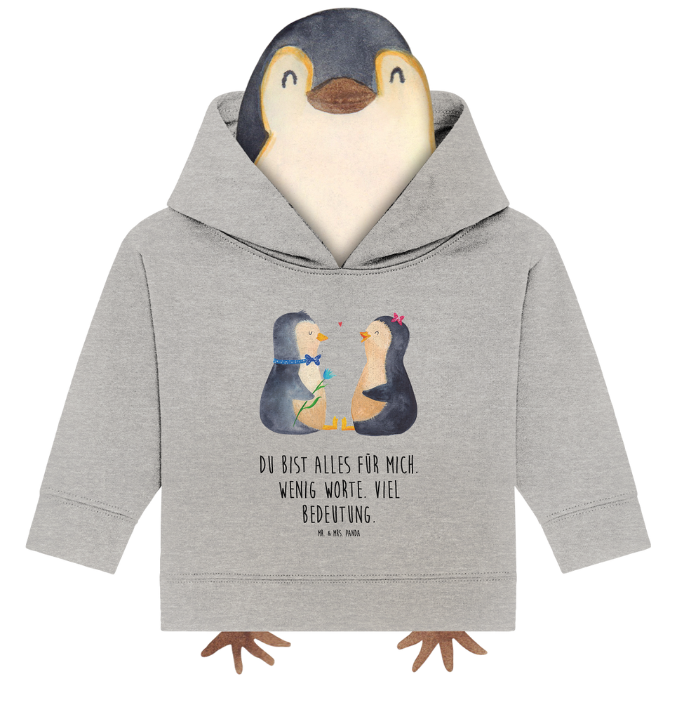 Organic Baby Hoodie Pinguin Pärchen Baby Kapuzenshirt, Baby Kapuzensweatshirt, Baby Hoodie, Baby Pullover, Pinguin, Pinguine, Liebe, Liebespaar, Liebesbeweis, Liebesgeschenk, Verlobung, Jahrestag, Hochzeitstag, Hochzeit, Hochzeitsgeschenk, große Liebe, Traumpaar