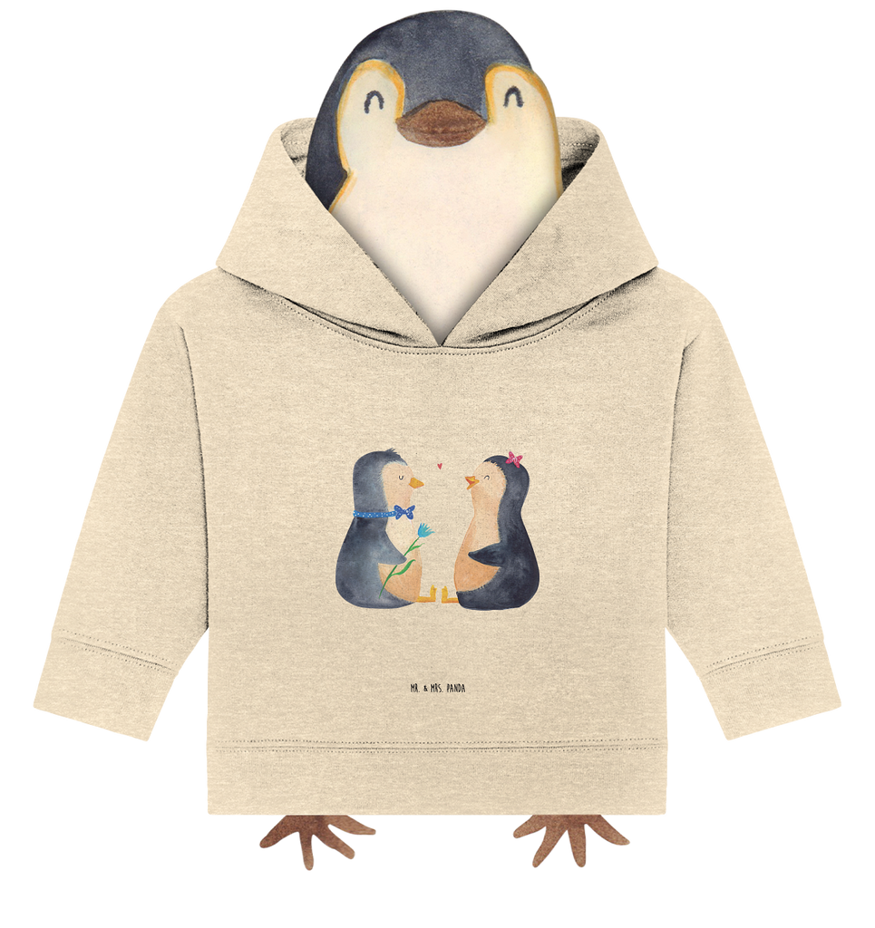 Organic Baby Hoodie Pinguin Pärchen Baby Kapuzenshirt, Baby Kapuzensweatshirt, Baby Hoodie, Baby Pullover, Pinguin, Pinguine, Liebe, Liebespaar, Liebesbeweis, Liebesgeschenk, Verlobung, Jahrestag, Hochzeitstag, Hochzeit, Hochzeitsgeschenk, große Liebe, Traumpaar