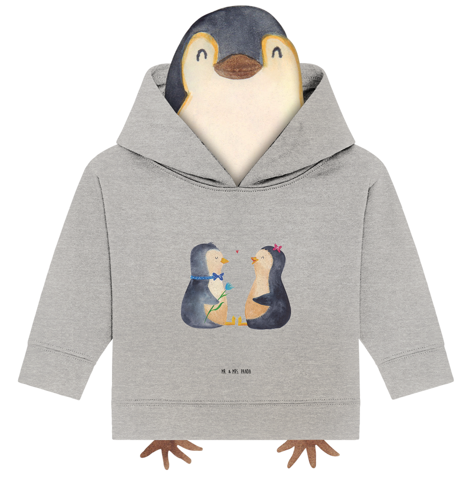 Organic Baby Hoodie Pinguin Pärchen Baby Kapuzenshirt, Baby Kapuzensweatshirt, Baby Hoodie, Baby Pullover, Pinguin, Pinguine, Liebe, Liebespaar, Liebesbeweis, Liebesgeschenk, Verlobung, Jahrestag, Hochzeitstag, Hochzeit, Hochzeitsgeschenk, große Liebe, Traumpaar