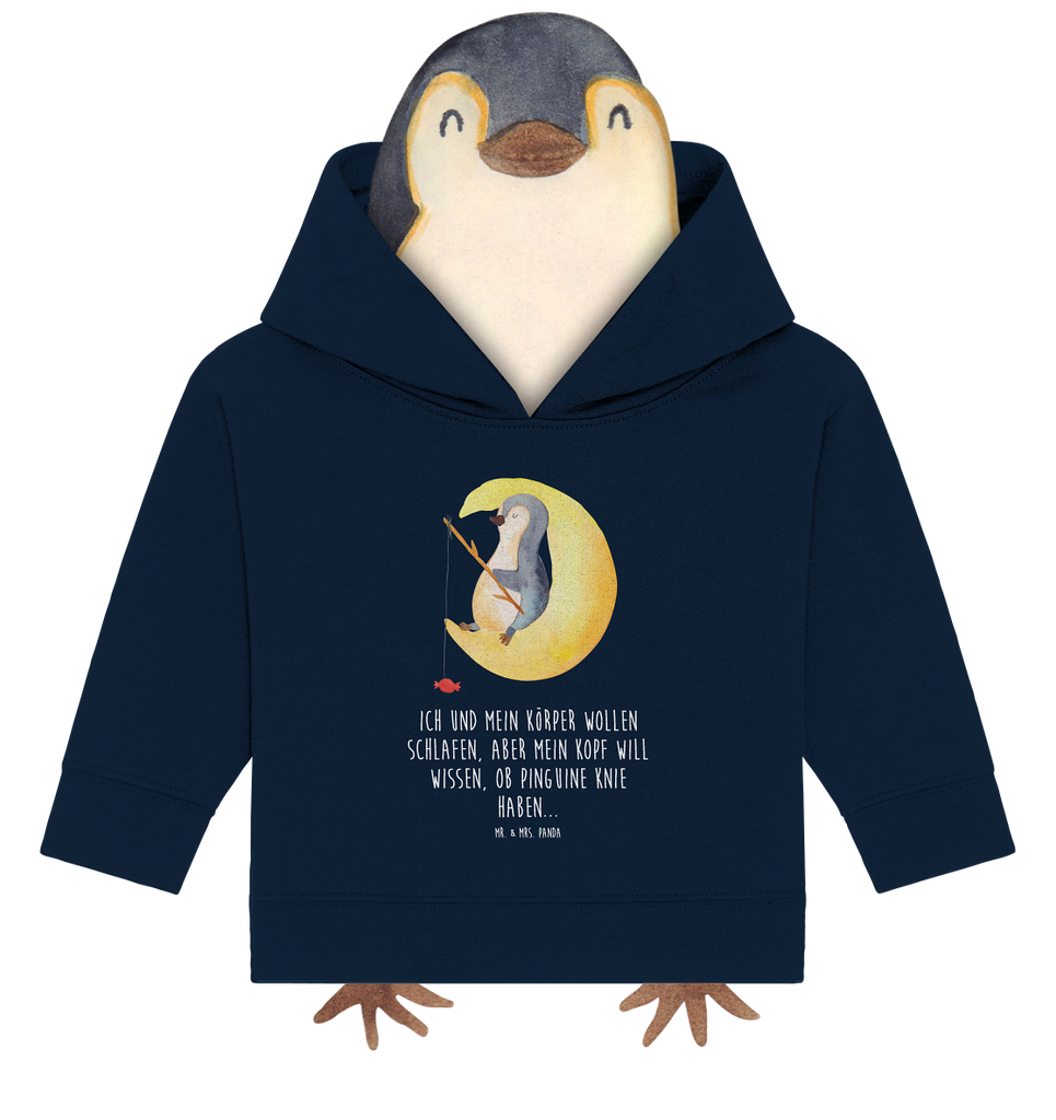 Organic Baby Hoodie Pinguin Mond Baby Kapuzenshirt, Baby Kapuzensweatshirt, Baby Hoodie, Baby Pullover, Pinguin, Pinguine, Spruch, schlafen, Nachtruhe, Einschlafen, Schlafzimmer, Schlafstörungen, Gästezimmer