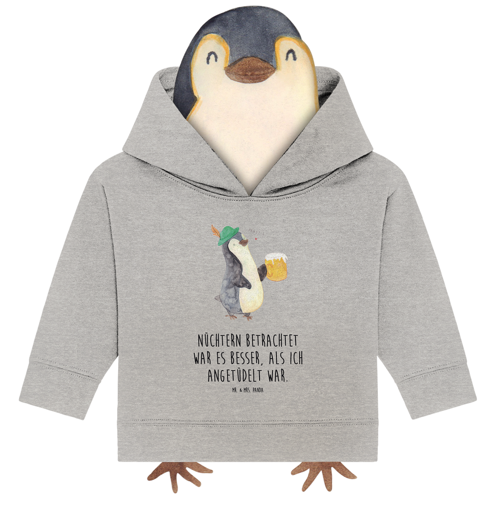 Organic Baby Hoodie Pinguin Bier Baby Kapuzenshirt, Baby Kapuzensweatshirt, Baby Hoodie, Baby Pullover, Pinguin, Pinguine, Bier, Oktoberfest