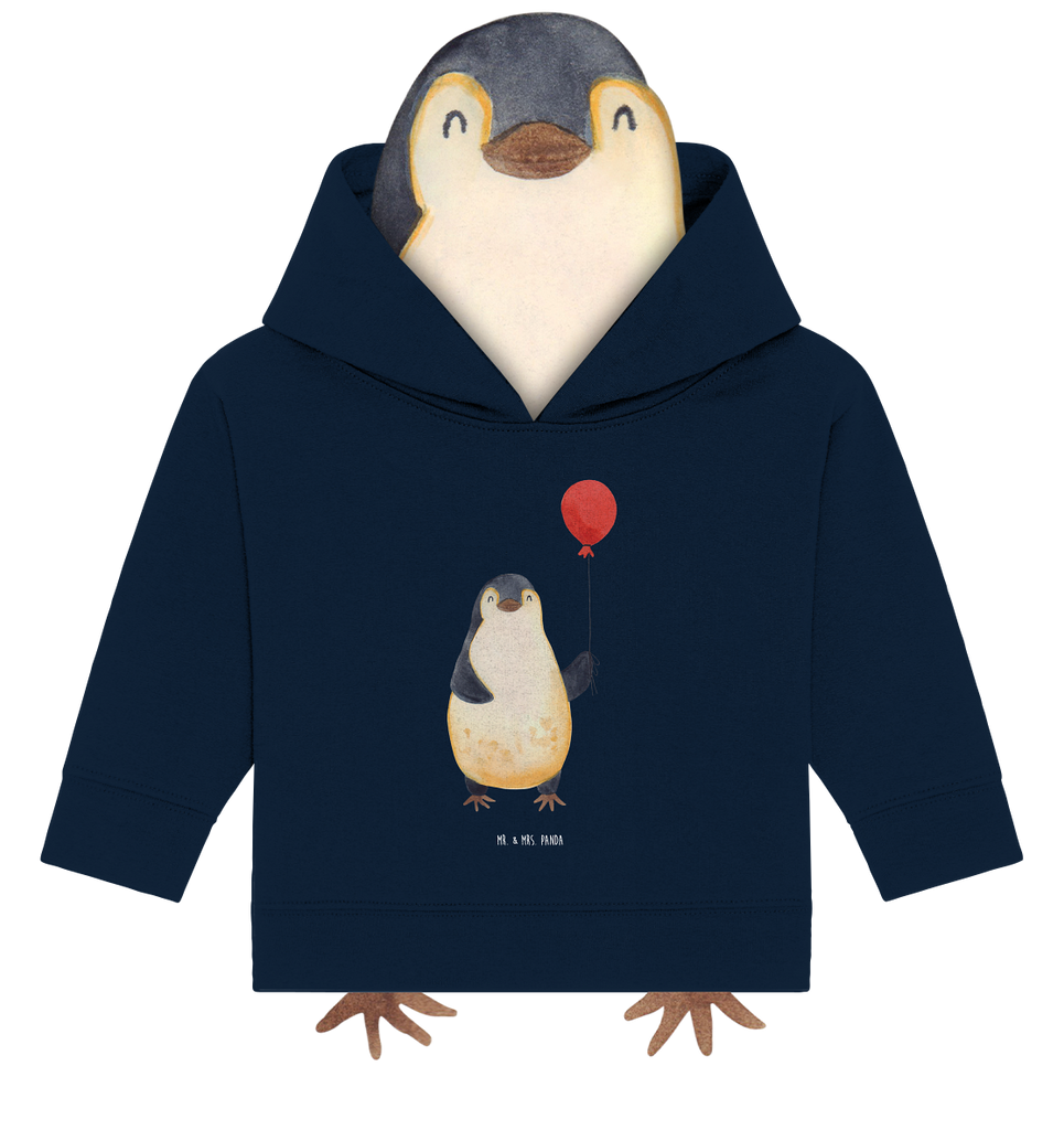 Organic Baby Hoodie Pinguin Luftballon Baby Kapuzenshirt, Baby Kapuzensweatshirt, Baby Hoodie, Baby Pullover, Pinguin, Pinguine, Luftballon, Tagträume, Lebenslust, Geschenk Freundin, Geschenkidee, beste Freundin, Motivation, Neustart, neues Leben, Liebe, Glück