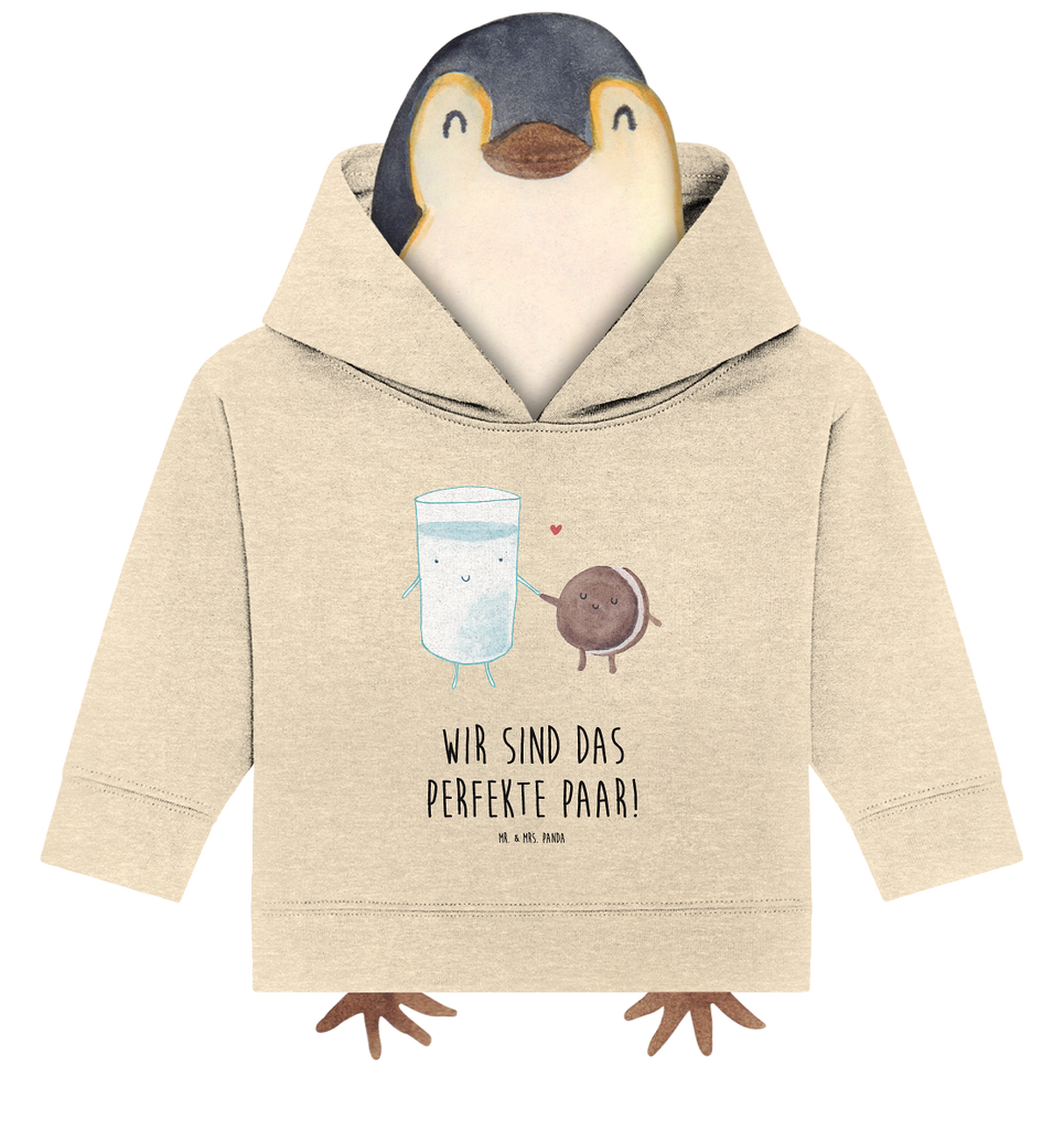 Organic Baby Hoodie Milch Keks Baby Kapuzenshirt, Baby Kapuzensweatshirt, Baby Hoodie, Baby Pullover, Tiermotive, Gute Laune, lustige Sprüche, Tiere, Milk, Cookie, Milch, Keks, Kekse, Kaffee, Einladung Frühstück, Motiv süß, romantisch, perfektes Paar