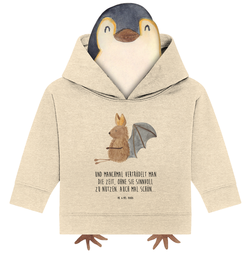 Organic Baby Hoodie Fledermaus Sitzen Baby Kapuzenshirt, Baby Kapuzensweatshirt, Baby Hoodie, Baby Pullover, Tiermotive, Gute Laune, lustige Sprüche, Tiere, Fledermaus, Fledermäuse, Motivation, entspannen