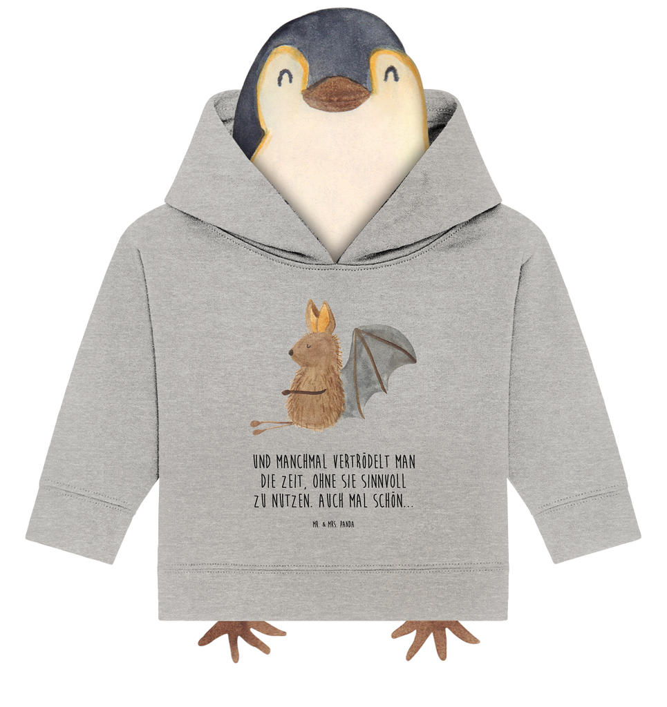 Organic Baby Hoodie Fledermaus Sitzen Baby Kapuzenshirt, Baby Kapuzensweatshirt, Baby Hoodie, Baby Pullover, Tiermotive, Gute Laune, lustige Sprüche, Tiere, Fledermaus, Fledermäuse, Motivation, entspannen