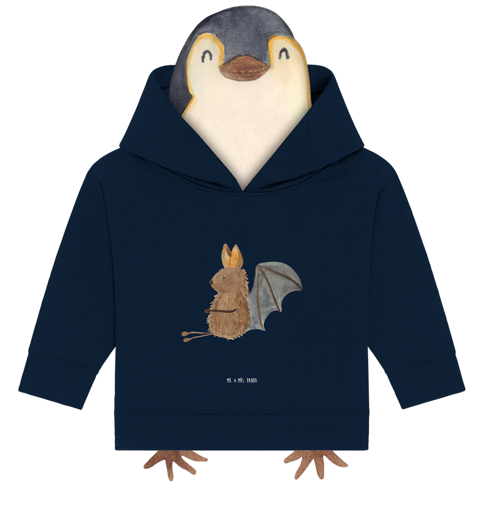 Organic Baby Hoodie Fledermaus Sitzen Baby Kapuzenshirt, Baby Kapuzensweatshirt, Baby Hoodie, Baby Pullover, Tiermotive, Gute Laune, lustige Sprüche, Tiere, Fledermaus, Fledermäuse, Motivation, entspannen