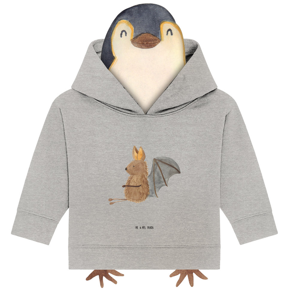 Organic Baby Hoodie Fledermaus Sitzen Baby Kapuzenshirt, Baby Kapuzensweatshirt, Baby Hoodie, Baby Pullover, Tiermotive, Gute Laune, lustige Sprüche, Tiere, Fledermaus, Fledermäuse, Motivation, entspannen