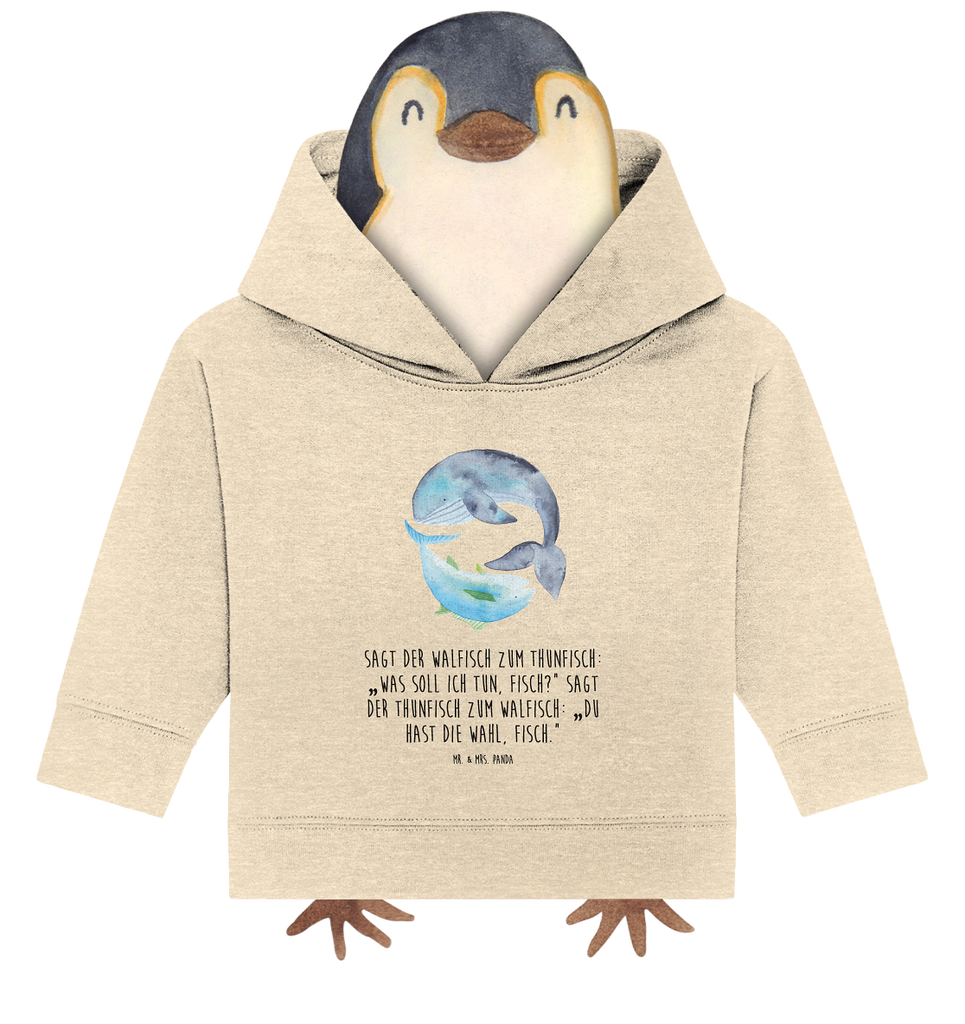 Organic Baby Hoodie Walfisch Thunfisch Baby Kapuzenshirt, Baby Kapuzensweatshirt, Baby Hoodie, Baby Pullover, Tiermotive, Gute Laune, lustige Sprüche, Tiere, Wal, Wahl, Tunfisch, Wortwitz lustig, Spruch lustig, Flachwitz, Witz, Spruch des Tages, Flachwitz Geschenk