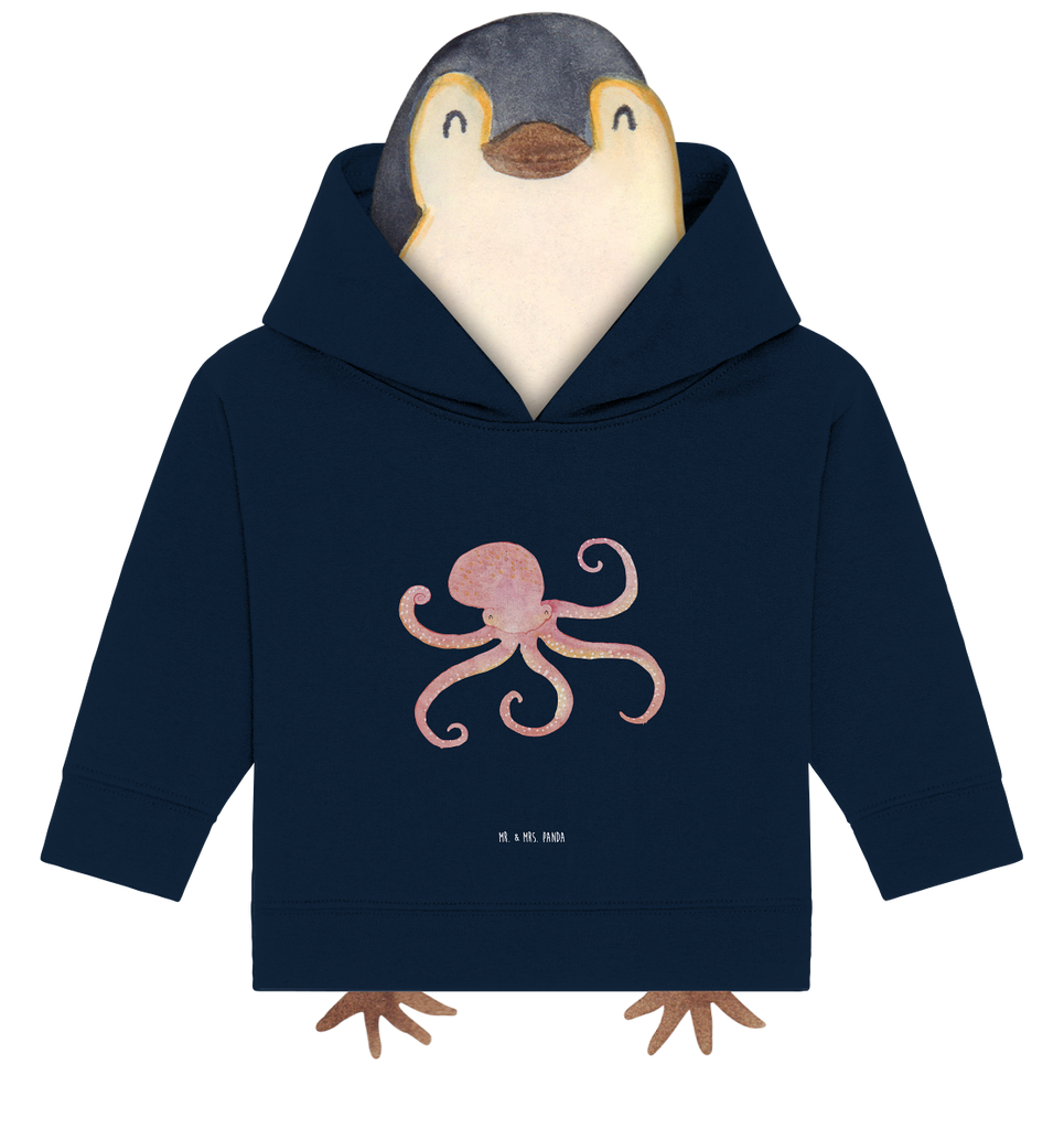 Organic Baby Hoodie Tintenfisch Baby Kapuzenshirt, Baby Kapuzensweatshirt, Baby Hoodie, Baby Pullover, Tiermotive, Gute Laune, lustige Sprüche, Tiere, Meer, Meerestier, Krake, Tintenfisch, Arme, Wasser, Ozean