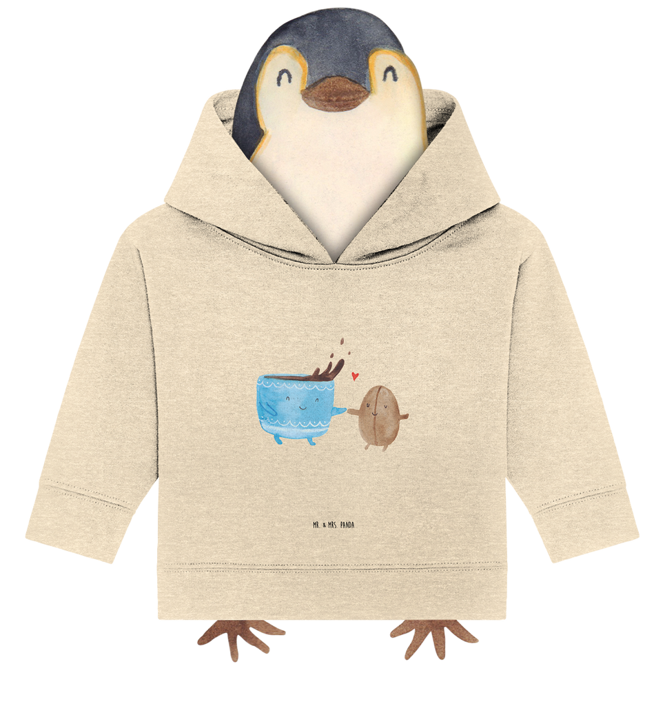 Organic Baby Hoodie Kaffee Bohne Baby Kapuzenshirt, Baby Kapuzensweatshirt, Baby Hoodie, Baby Pullover, Tiermotive, Gute Laune, lustige Sprüche, Tiere, Kaffee, Kaffeebohne, Genuss, Zufriedenheit, Glück