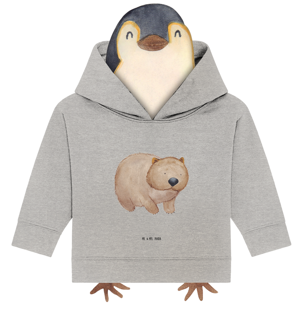 Organic Baby Hoodie Wombat Baby Kapuzenshirt, Baby Kapuzensweatshirt, Baby Hoodie, Baby Pullover, Tiermotive, Gute Laune, lustige Sprüche, Tiere, Wombat, Das Leben ist schön, Motivation, Spruch, Australien