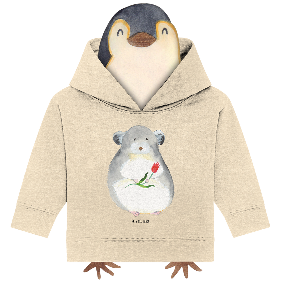 Organic Baby Hoodie Chinchilla Blume Baby Kapuzenshirt, Baby Kapuzensweatshirt, Baby Hoodie, Baby Pullover, Tiermotive, Gute Laune, lustige Sprüche, Tiere, Chinchilla, Chinchillas, Liebeskummer, Kummer, Depressionen, traurig sein, Chaos, Glücklichsein, Büro, Büroalltag