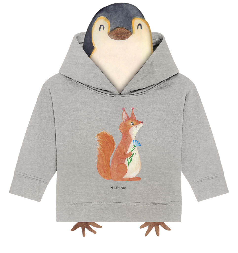 Organic Baby Hoodie Eichhörnchen Blume Baby Kapuzenshirt, Baby Kapuzensweatshirt, Baby Hoodie, Baby Pullover, Tiermotive, Gute Laune, lustige Sprüche, Tiere, Eichhörnchen, Eichhorn, Spruch positiv, Lachen, Spaß, Motivation Sprüche, Motivation Bilder, glücklich Spruch, Spruch Deko