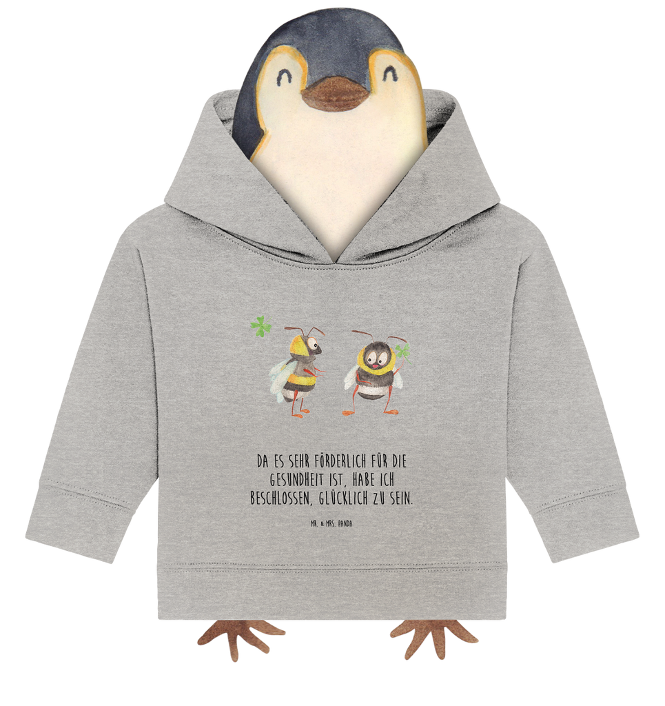 Organic Baby Hoodie Hummeln Kleeblatt Baby Kapuzenshirt, Baby Kapuzensweatshirt, Baby Hoodie, Baby Pullover, Tiermotive, Gute Laune, lustige Sprüche, Tiere, Hummel, Biene, Spruch positiv, Biene Deko, Spruch schön, glücklich sein, glücklich werden, Spruch fröhlich