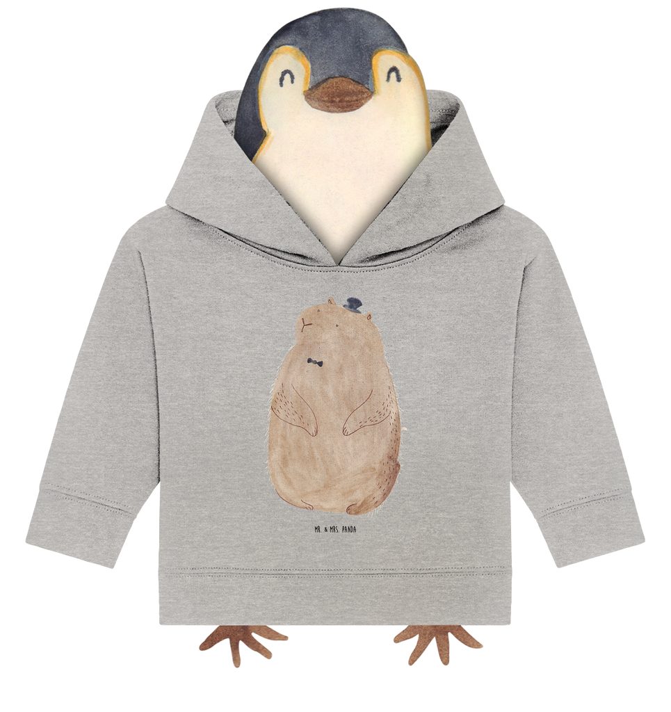 Organic Baby Hoodie Murmeltier Baby Kapuzenshirt, Baby Kapuzensweatshirt, Baby Hoodie, Baby Pullover, Tiermotive, Gute Laune, lustige Sprüche, Tiere, Murmeltier, Knigge, Fröhlichkeit, Freundlichkeit, Respekt, Anstand