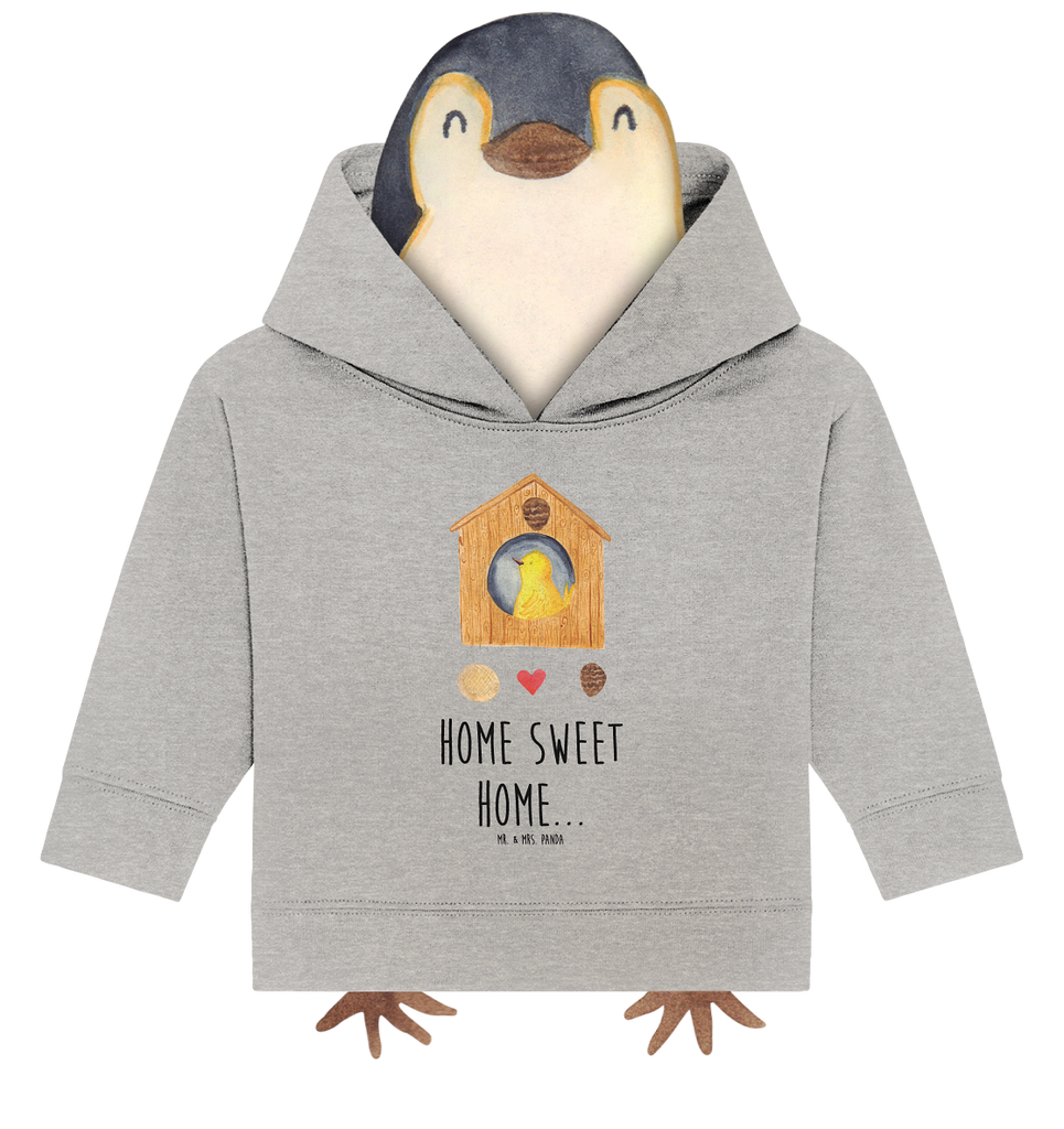 Organic Baby Hoodie Vogelhaus Home Baby Kapuzenshirt, Baby Kapuzensweatshirt, Baby Hoodie, Baby Pullover, Tiermotive, Gute Laune, lustige Sprüche, Tiere, Vogelhaus, Vogel, Home sweet Home, Einzug, Umzug, Geschenk, Einzugsgeschenk, Hausbau, Haus