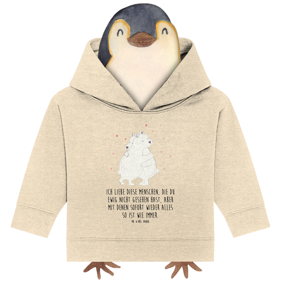 Organic Baby Hoodie Eisbär Umarmen Baby Kapuzenshirt, Baby Kapuzensweatshirt, Baby Hoodie, Baby Pullover, Tiermotive, Gute Laune, lustige Sprüche, Tiere