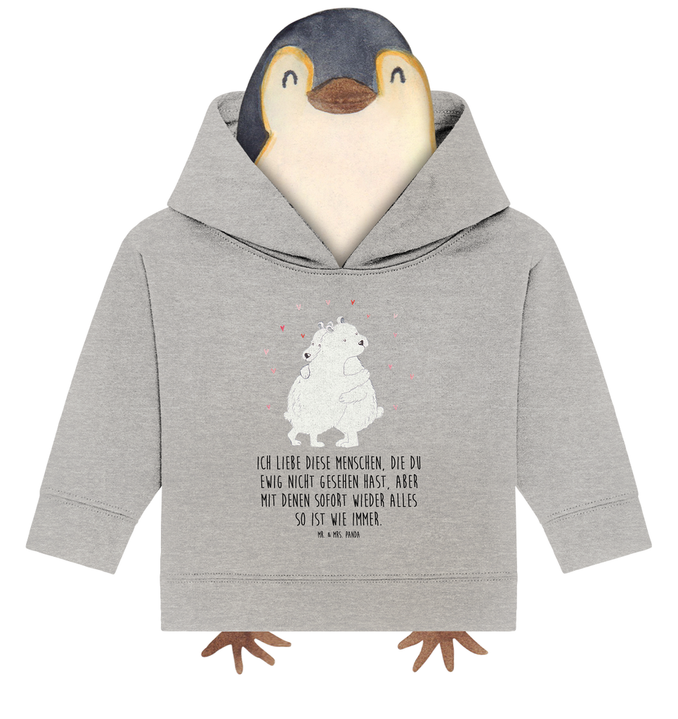 Organic Baby Hoodie Eisbär Umarmen Baby Kapuzenshirt, Baby Kapuzensweatshirt, Baby Hoodie, Baby Pullover, Tiermotive, Gute Laune, lustige Sprüche, Tiere