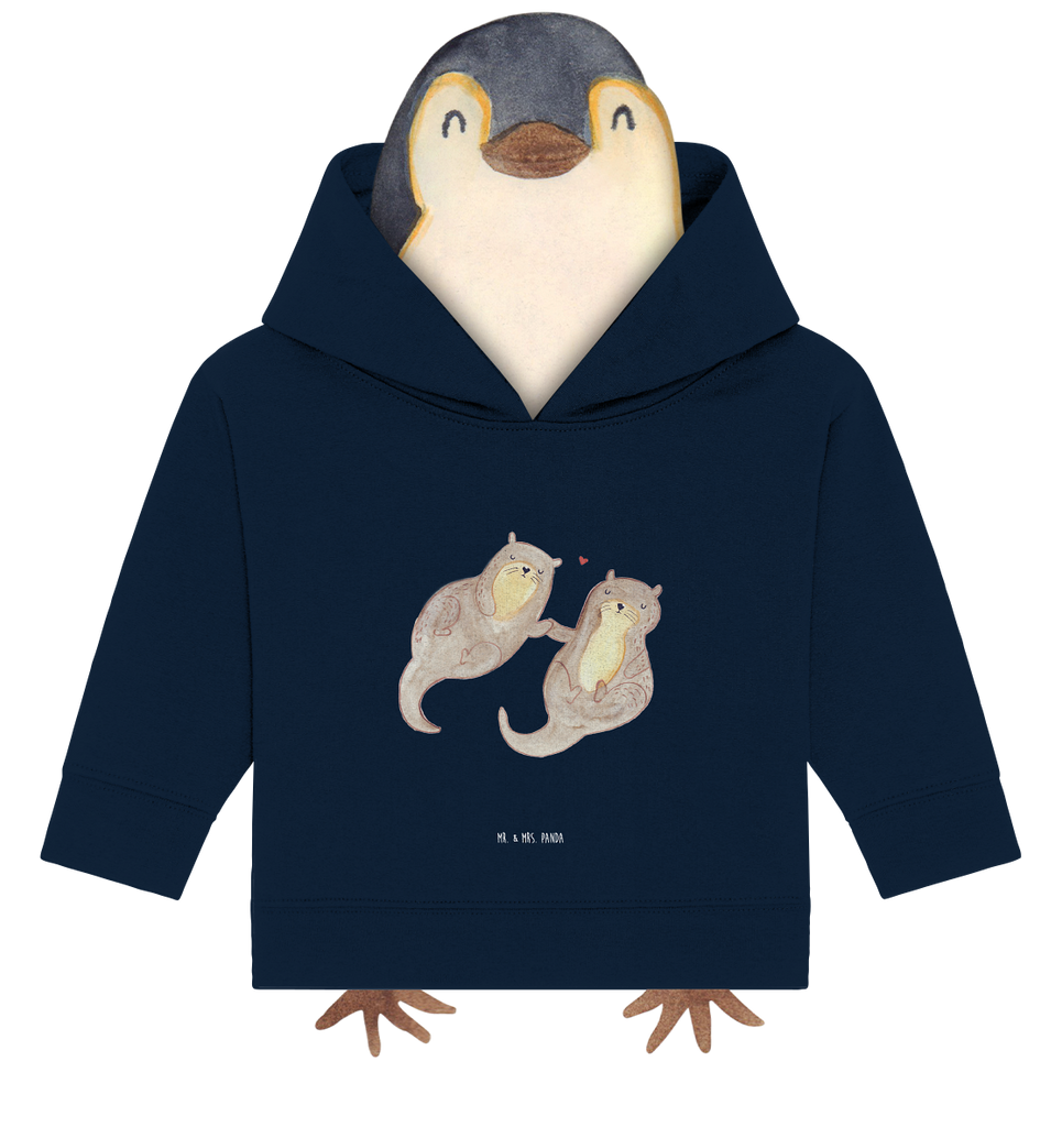 Organic Baby Hoodie Otter Hände halten Baby Kapuzenshirt, Baby Kapuzensweatshirt, Baby Hoodie, Baby Pullover, Otter, Fischotter, Seeotter, Otter Seeotter See Otter