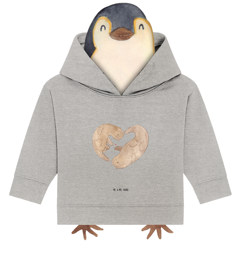 Organic Baby Hoodie Otter Herz Baby Kapuzenshirt, Baby Kapuzensweatshirt, Baby Hoodie, Baby Pullover, Otter, Fischotter, Seeotter, Liebe, Herz, Liebesbeweis, Liebesgeschenk, Bessere Hälfte, Love you, Jahrestag, Hochzeitstag, Verlobung, gemeinsames Leben