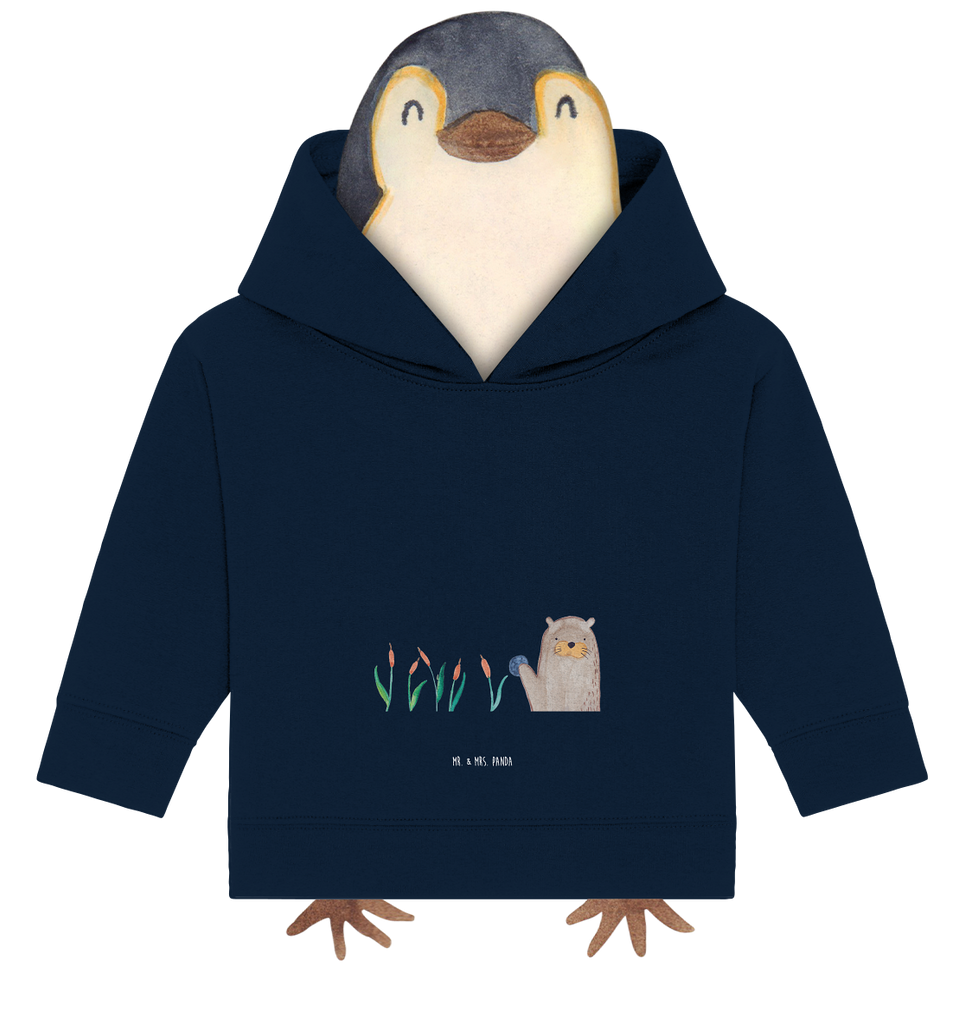 Organic Baby Hoodie Otter Stein Baby Kapuzenshirt, Baby Kapuzensweatshirt, Baby Hoodie, Baby Pullover, Otter, Fischotter, Seeotter, Otter Seeotter See Otter