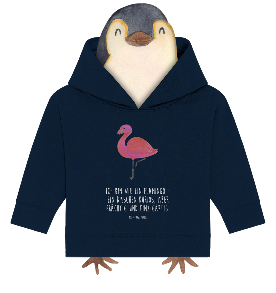 Organic Baby Hoodie Flamingo Classic Baby Kapuzenshirt, Baby Kapuzensweatshirt, Baby Hoodie, Baby Pullover, Flamingo, Einzigartig, Selbstliebe, Stolz, ich, für mich, Spruch, Freundin, Freundinnen, Außenseiter, Sohn, Tochter, Geschwister