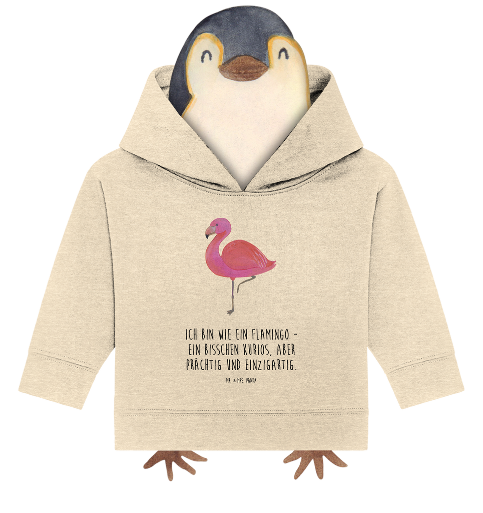 Organic Baby Hoodie Flamingo Classic Baby Kapuzenshirt, Baby Kapuzensweatshirt, Baby Hoodie, Baby Pullover, Flamingo, Einzigartig, Selbstliebe, Stolz, ich, für mich, Spruch, Freundin, Freundinnen, Außenseiter, Sohn, Tochter, Geschwister