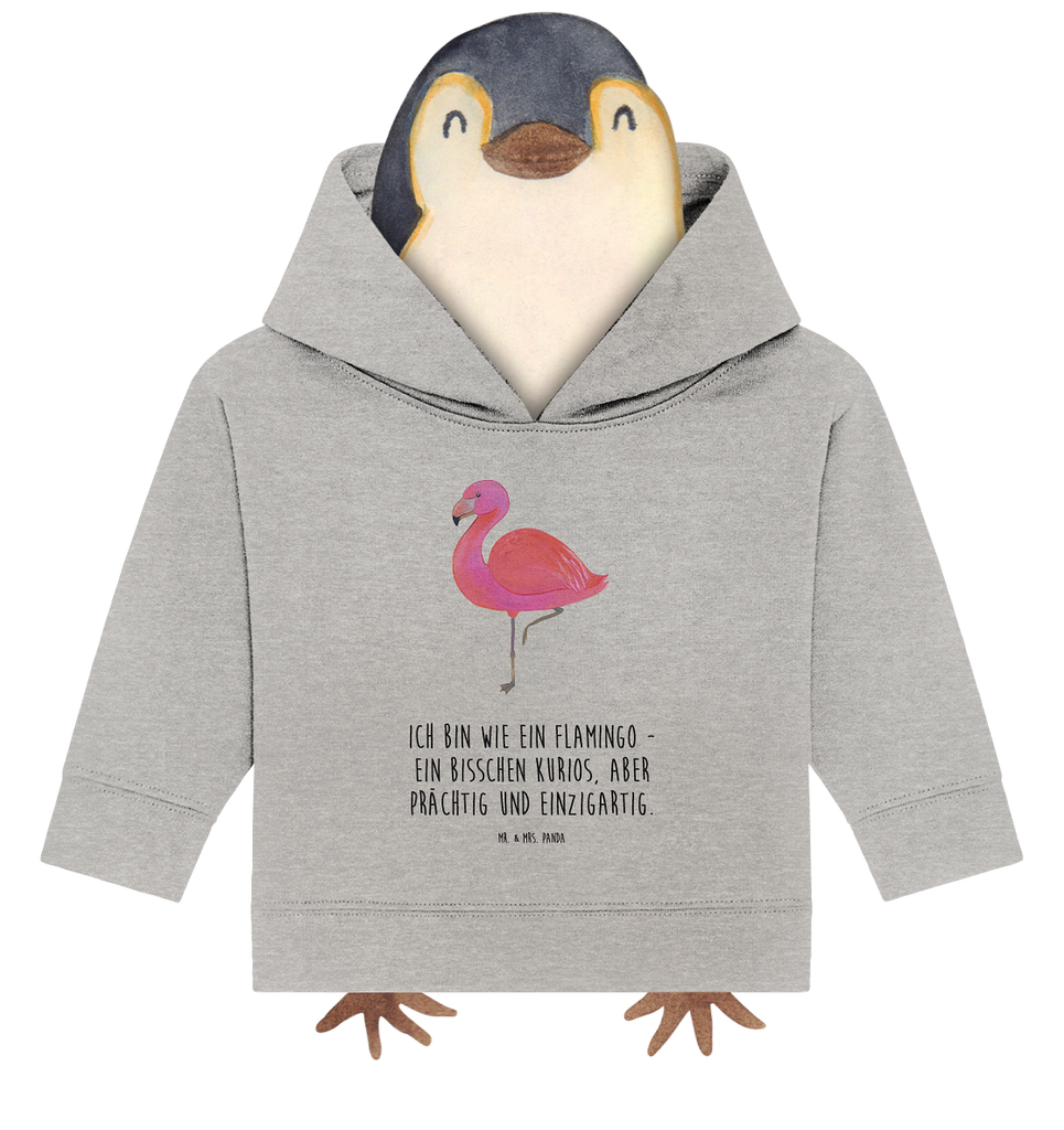 Organic Baby Hoodie Flamingo Classic Baby Kapuzenshirt, Baby Kapuzensweatshirt, Baby Hoodie, Baby Pullover, Flamingo, Einzigartig, Selbstliebe, Stolz, ich, für mich, Spruch, Freundin, Freundinnen, Außenseiter, Sohn, Tochter, Geschwister