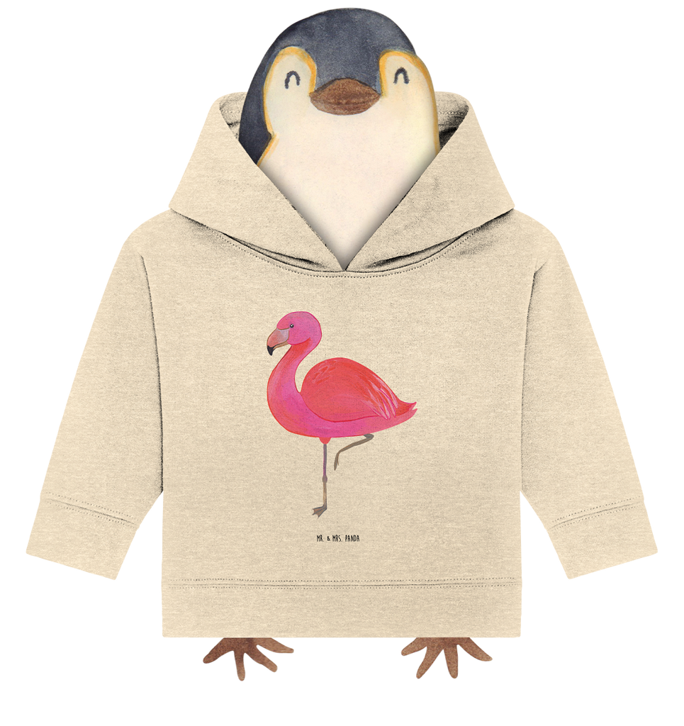 Organic Baby Hoodie Flamingo Classic Baby Kapuzenshirt, Baby Kapuzensweatshirt, Baby Hoodie, Baby Pullover, Flamingo, Einzigartig, Selbstliebe, Stolz, ich, für mich, Spruch, Freundin, Freundinnen, Außenseiter, Sohn, Tochter, Geschwister