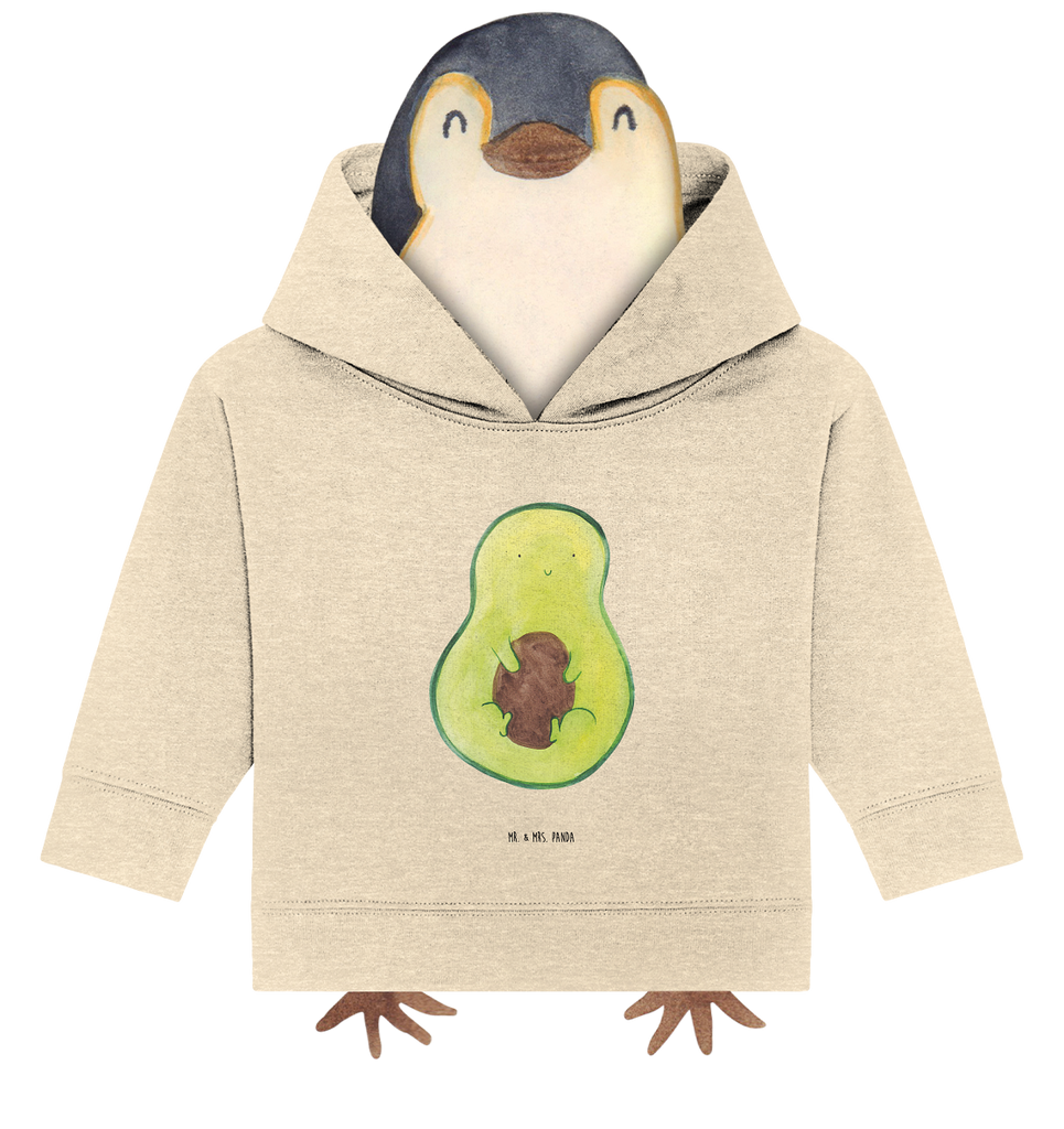 Organic Baby Hoodie Avocado Kern Baby Kapuzenshirt, Baby Kapuzensweatshirt, Baby Hoodie, Baby Pullover, Avocado, Veggie, Vegan, Gesund, Avokado, Avocadokern, Kern, Pflanze, Spruch Leben