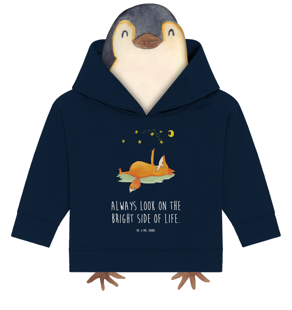 Organic Baby Hoodie Fuchs Sterne Baby Kapuzenshirt, Baby Kapuzensweatshirt, Baby Hoodie, Baby Pullover, Fuchs, Füchse, tröstende Worte, Spruch positiv, Spruch schön, Romantik, Always Look on the Bright Side of Life