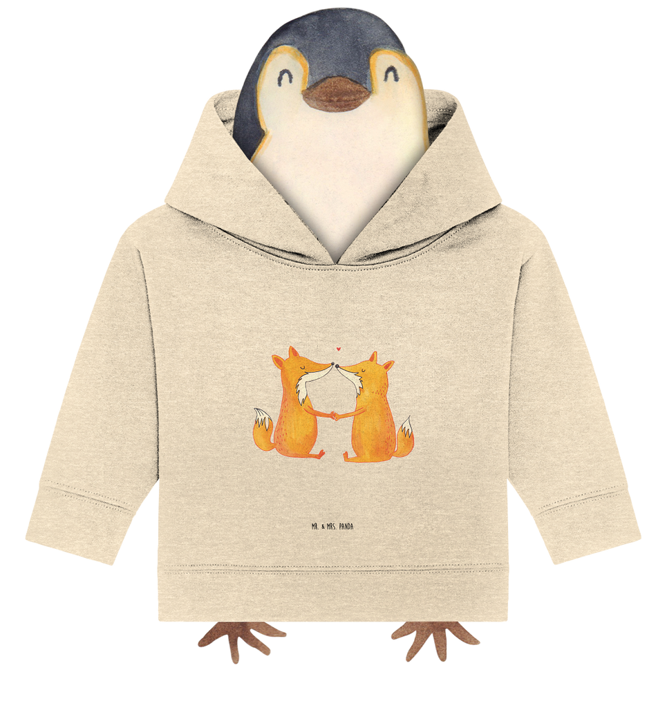 Organic Baby Hoodie Füchse Liebe Baby Kapuzenshirt, Baby Kapuzensweatshirt, Baby Hoodie, Baby Pullover, Fuchs, Füchse, Fox, Liebe, Liebespaar, Paar, Partner, Freundin, Freund, Ehe, Verlobte, Ehemann, Ehefrau, Liebesbeweis