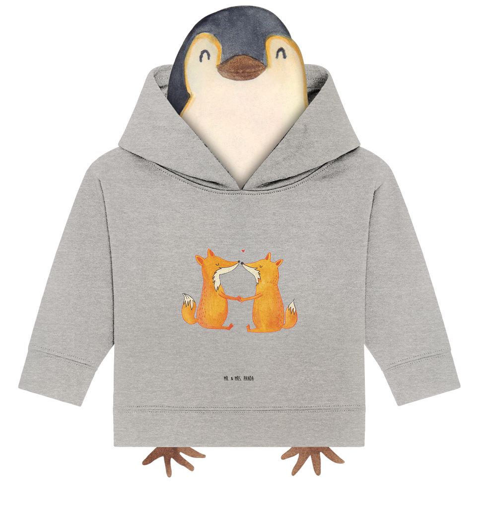 Organic Baby Hoodie Füchse Liebe Baby Kapuzenshirt, Baby Kapuzensweatshirt, Baby Hoodie, Baby Pullover, Fuchs, Füchse, Fox, Liebe, Liebespaar, Paar, Partner, Freundin, Freund, Ehe, Verlobte, Ehemann, Ehefrau, Liebesbeweis