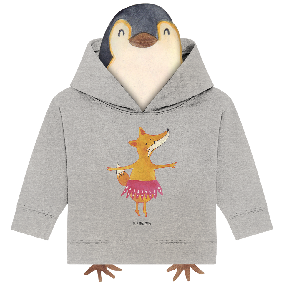 Organic Baby Hoodie Fuchs Ballerina Baby Kapuzenshirt, Baby Kapuzensweatshirt, Baby Hoodie, Baby Pullover, Fuchs, Fuchs Spruch, Füchse, Füchsin, Ballerina, Ballett, Tänzerin, Tanzen, Party, Einladung, Geburtstag