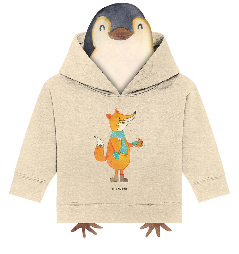 Organic Baby Hoodie Fuchs Keks Baby Kapuzenshirt, Baby Kapuzensweatshirt, Baby Hoodie, Baby Pullover, Fuchs, Füchse, Backen Spruch, Kekse, Winter, Weihnachtszeit, Plätzchen, Liebe, Küche Deko