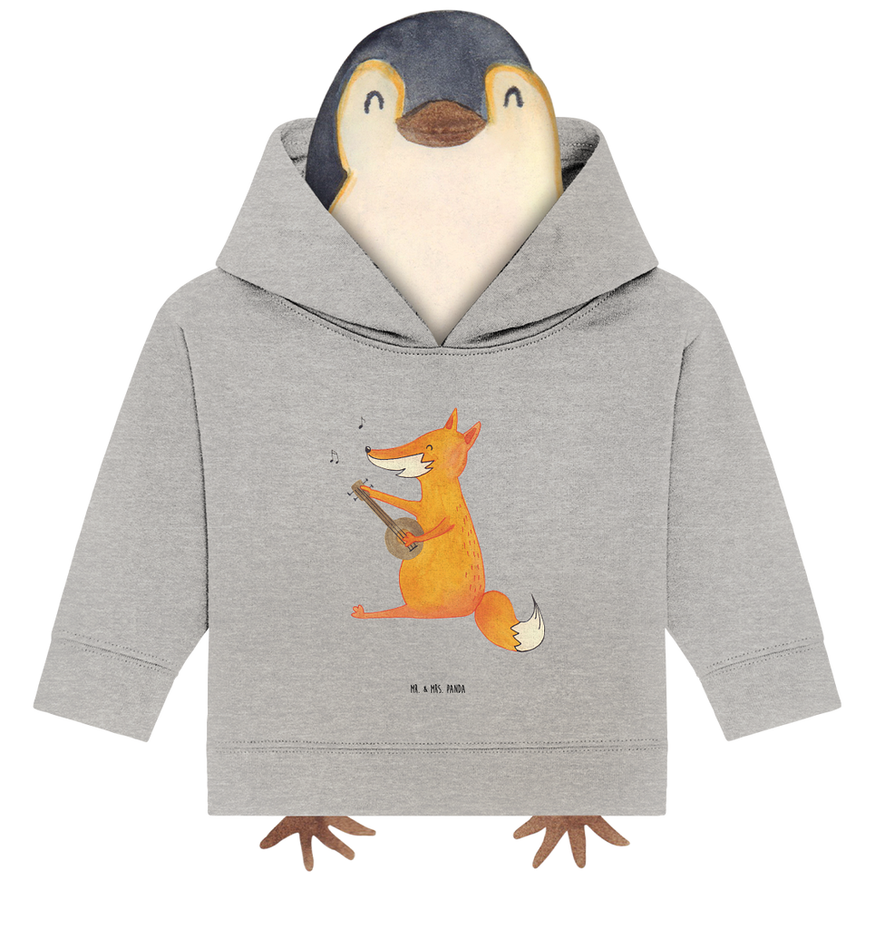 Organic Baby Hoodie Fuchs Gitarre Baby Kapuzenshirt, Baby Kapuzensweatshirt, Baby Hoodie, Baby Pullover, Fuchs, Füchse, Geschenk Musiker, Musik Spruch, Musikerin, Sänger, Sängerin, Gitarre