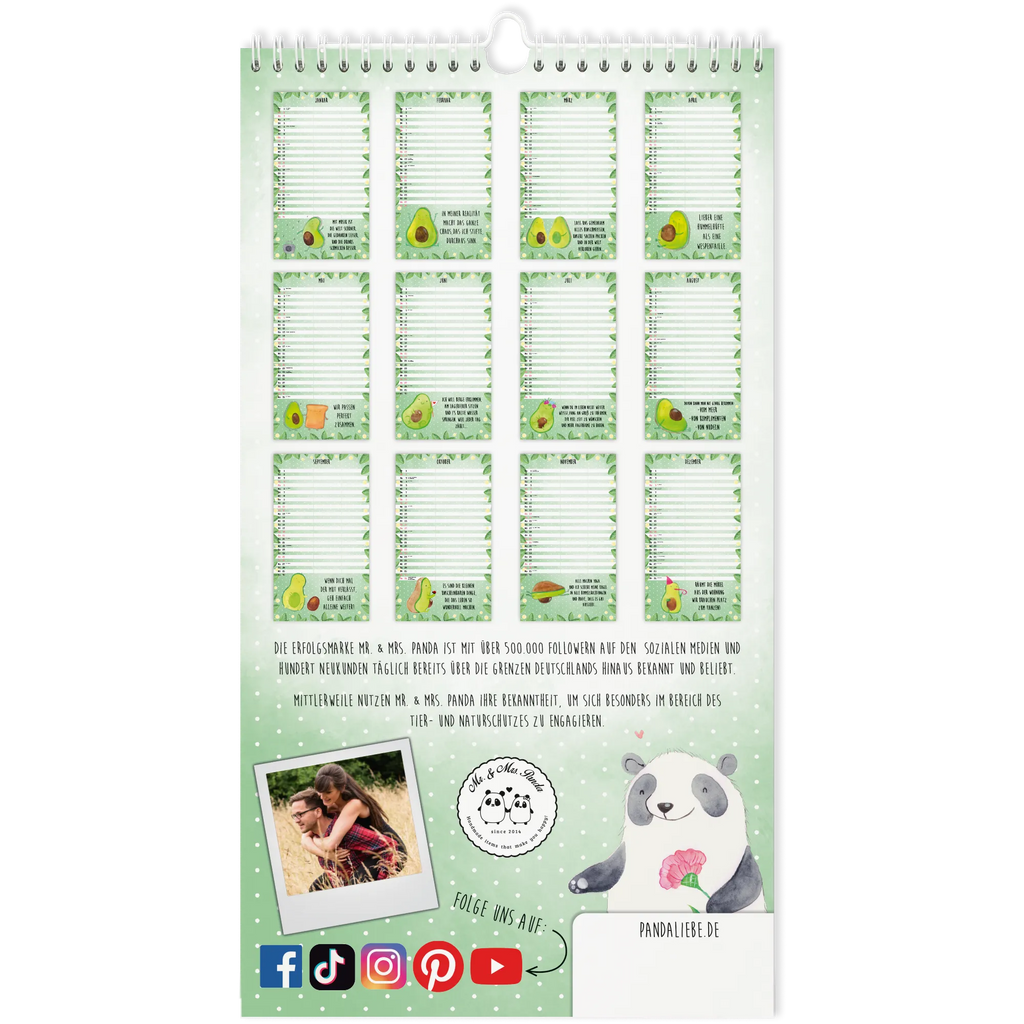 Partnerkalender 2025 Avocado Collection Kalender, Kalender für Paare, Jahreskalender, gemeinsamer Kalender, Kalender für zwei, Wandkalender, Avocado, Veggie, Vegan, Gesund