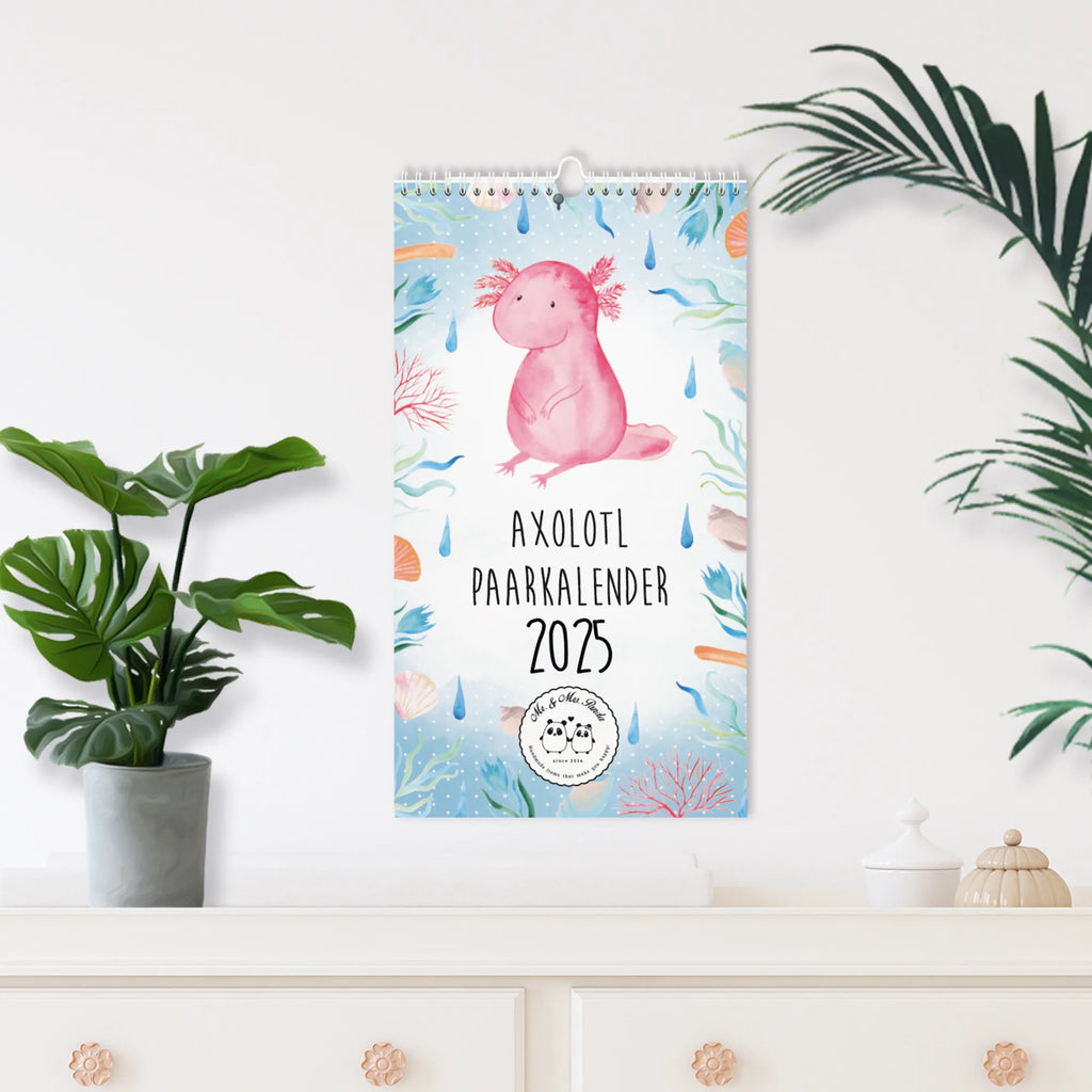 Partnerkalender 2025 Axolotl Collection Kalender, Kalender für Paare, Jahreskalender, gemeinsamer Kalender, Kalender für zwei, Wandkalender, Axolotl, Molch