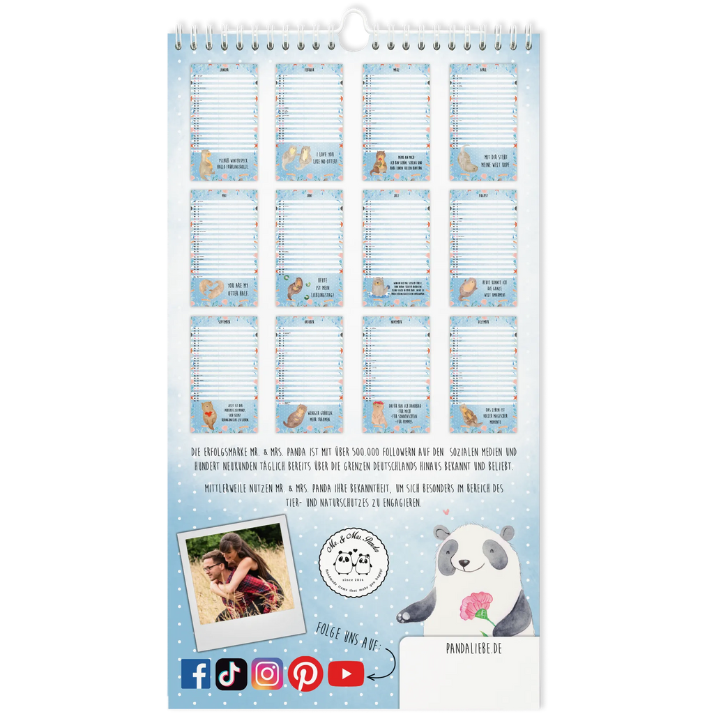 Partnerkalender 2025 Otter Collection Kalender, Kalender für Paare, Jahreskalender, gemeinsamer Kalender, Kalender für zwei, Wandkalender, Otter, Fischotter, Seeotter