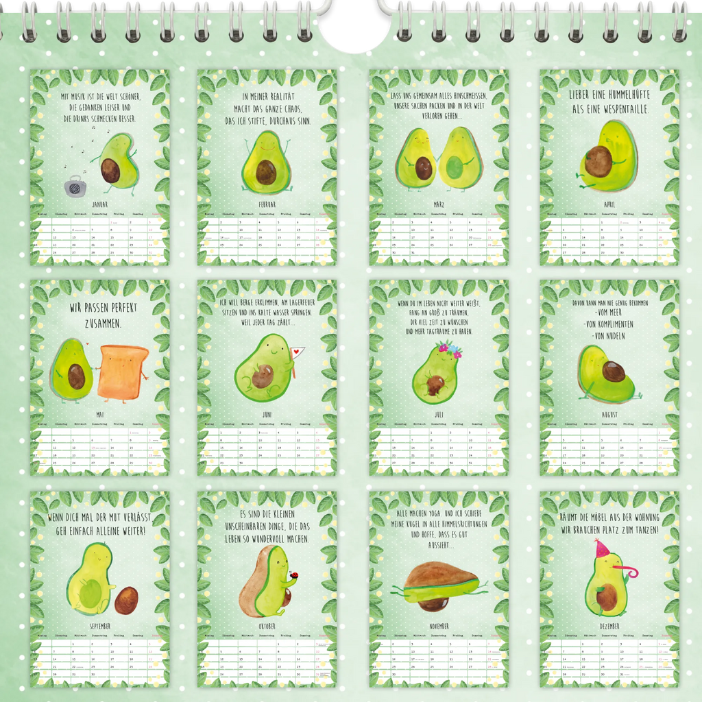 A4 Wandkalender 2025 Avocado Collection Kalender, Jahreskalender, Terminplaner, Kalender mit Feiertagen, Küchenkalender, Avocado, Veggie, Vegan, Gesund