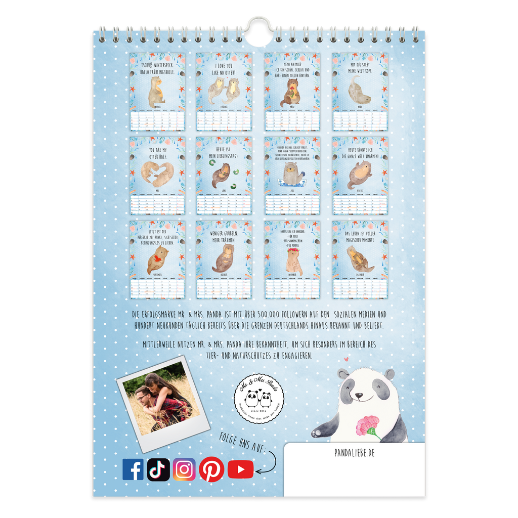 A3 Wandkalender 2025 Otter Collection Wandkalender, Kalender, Jahreskalender, Terminplaner, Wand, Jahresplaner, Otter, Fischotter, Seeotter