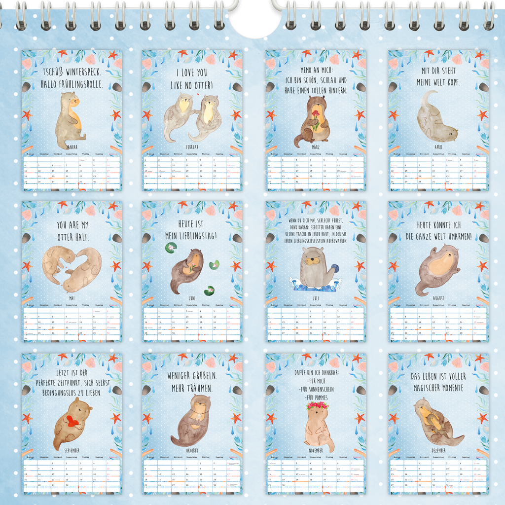 A3 Wandkalender 2025 Otter Collection Wandkalender, Kalender, Jahreskalender, Terminplaner, Wand, Jahresplaner, Otter, Fischotter, Seeotter