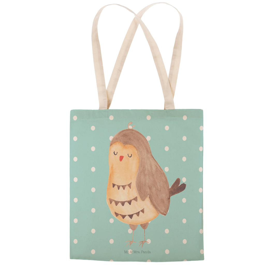 Einkaufstasche Eule Zufrieden Tragetasche, Tasche, Beutel, Stofftasche, Baumwolltasche, Umhängetasche, Shopper, Einkaufstasche, Beuteltasche, Eule, Eule Spruch, Eule deko, Owl, Liebe Spruch, Romantisch, Wortspiel lustig, Spruch schön, Geschenk Hochzeitstag