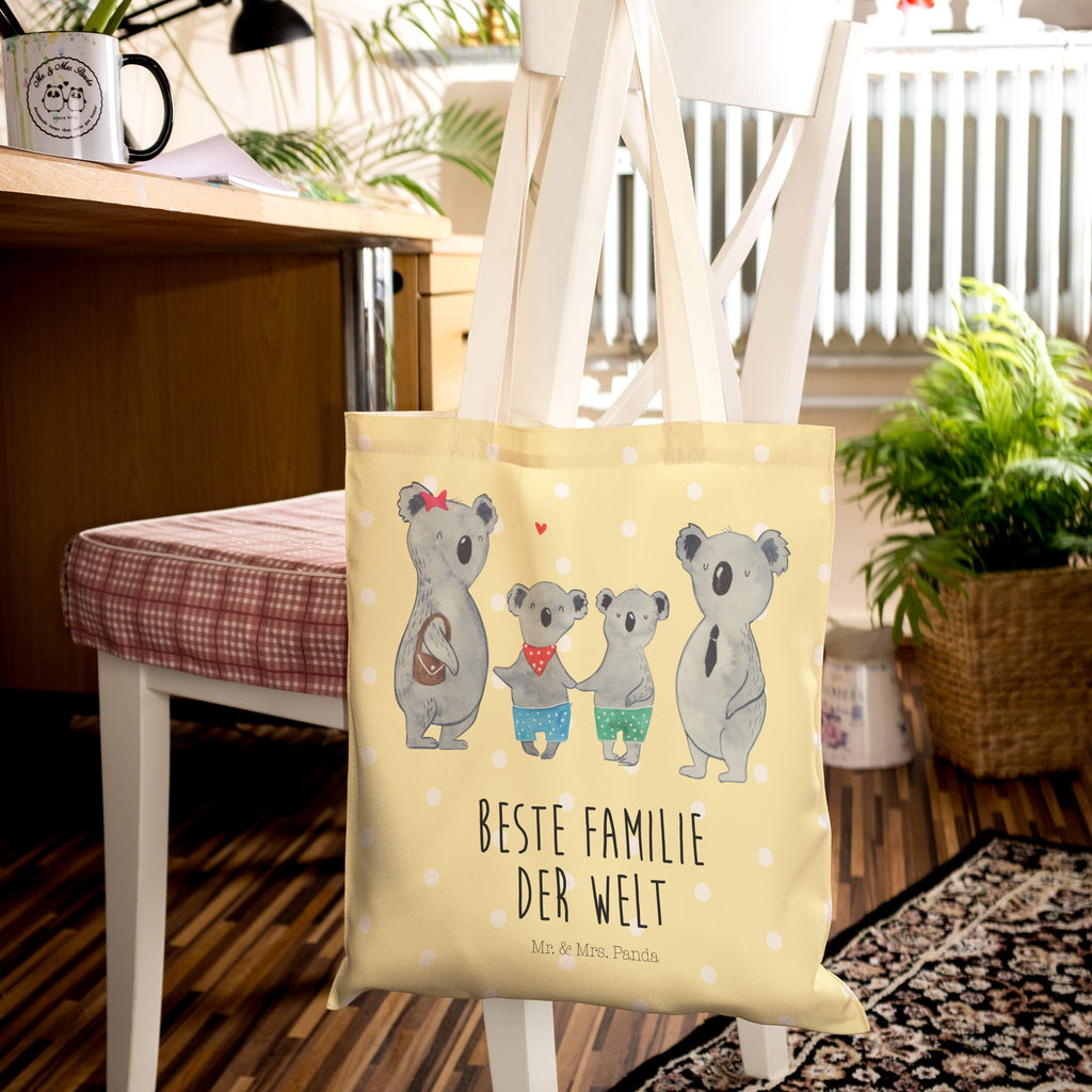 Einkaufstasche Koala Familie zwei Tragetasche, Tasche, Beutel, Stofftasche, Baumwolltasche, Umhängetasche, Shopper, Einkaufstasche, Beuteltasche, Familie, Vatertag, Muttertag, Bruder, Schwester, Mama, Papa, Oma, Opa, Koala, Koalabär, beste Familie, Familienzeit, Familienleben, Koalafamilie, Lieblingsfamilie