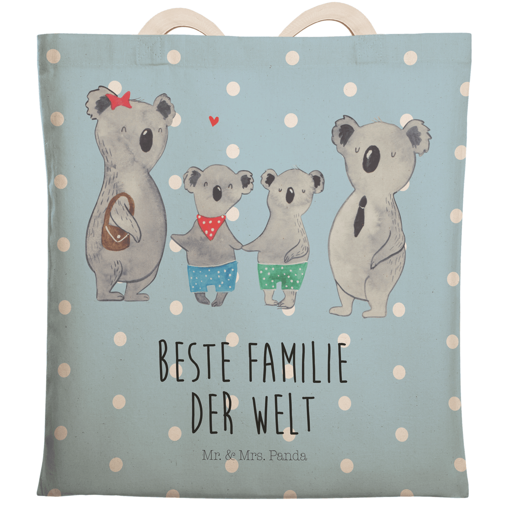 Einkaufstasche Koala Familie zwei Tragetasche, Tasche, Beutel, Stofftasche, Baumwolltasche, Umhängetasche, Shopper, Einkaufstasche, Beuteltasche, Familie, Vatertag, Muttertag, Bruder, Schwester, Mama, Papa, Oma, Opa, Koala, Koalabär, beste Familie, Familienzeit, Familienleben, Koalafamilie, Lieblingsfamilie