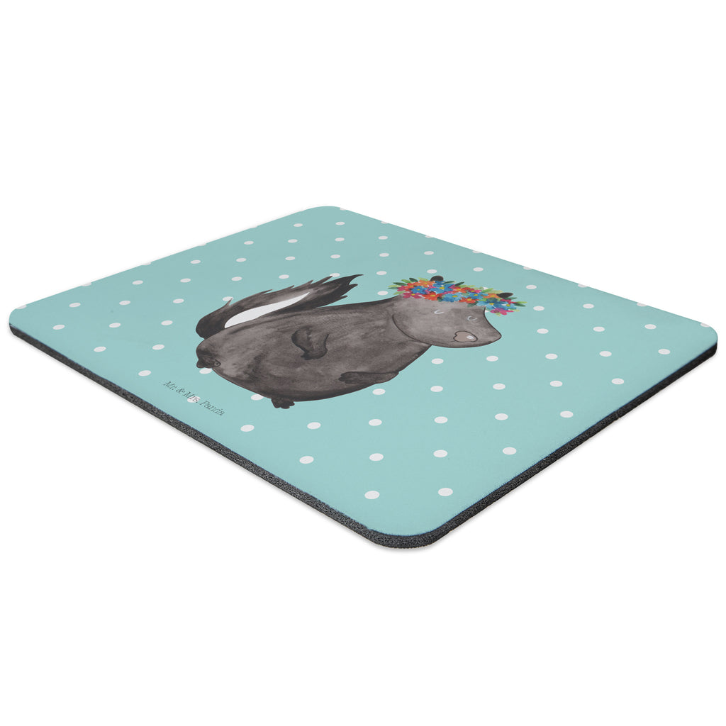 Mauspad Stinktier Blumenmaedchen Mousepad, Computer zubehör, Büroausstattung, PC Zubehör, Arbeitszimmer, Mauspad, Einzigartiges Mauspad, Designer Mauspad, Mausunterlage, Mauspad Büro, Stinktier, Skunk, Wildtier, Raubtier, Stinker, Stinki, Yoga, Namaste, Lebe, Liebe, Lache